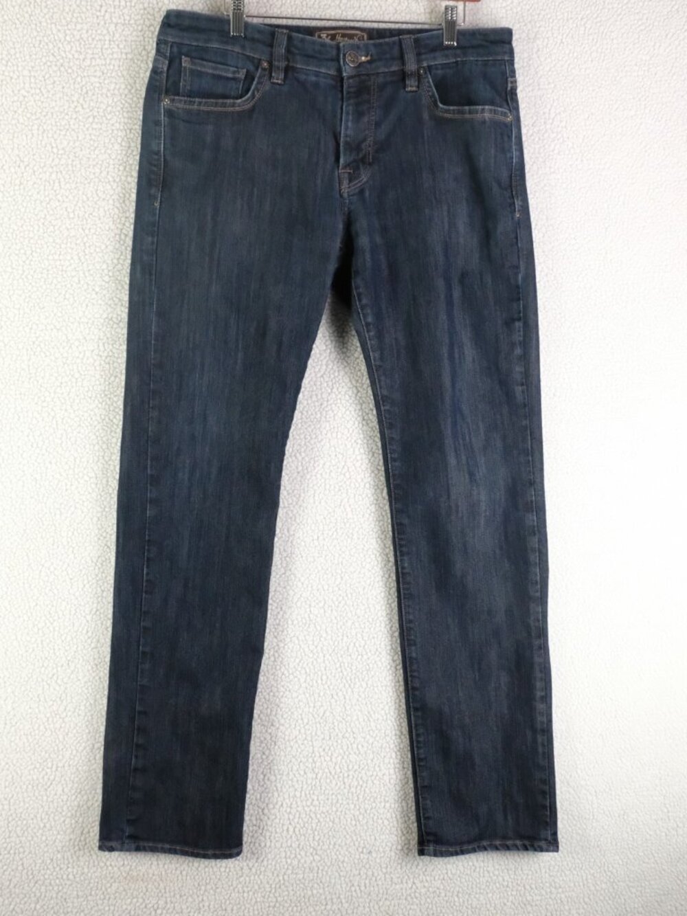 34 Heritage Jeans Mens 34X34 Blue Straight Dark Wash Lightweight Stretch Denim